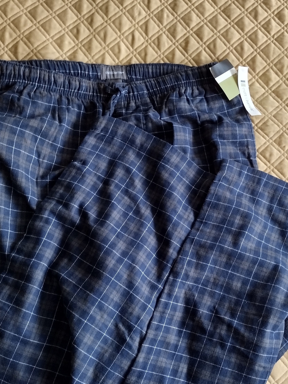 croft & barrow Mens Navy Plaid Pajama Pants